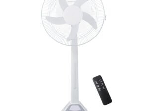 15 YEARS WARRANTY Versatile Rechargeable Fan with Remote & Adjustable Height | 12V Silent Pedestal Fan with Emergency Light | Perfect for Homes, Outdoor Events & Backup Cooling