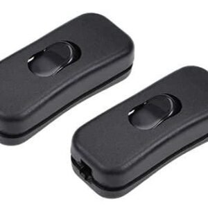 Electronic Spices Black Halfway Rocker Push Button Switch for Table Lamp, Bed Lamp, Inline Switch, Tik Tok (Pack of 2)