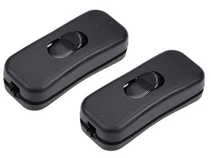 Electronic Spices Black Halfway Rocker Push Button Switch for Table Lamp, Bed Lamp, Inline Switch, Tik Tok (Pack of 2)