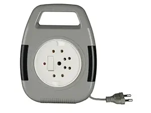 mos Anchor by Panasonic 6A 2 Pin Flex Box with Indicator & Handle | 8 Mtr Extension Flex Box for Home, Office (Grey, 5219)