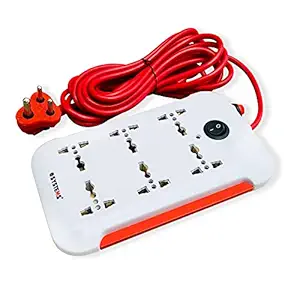 mos eSYSTEMS Extension Board, 6 Multi Plug Point Strip With Led Indicator, Master Switch & Universal Sockets Extension Cord, Short Circuit Protection (4.6 Meter) (White) (Cruze), 240 Volts - Image 6