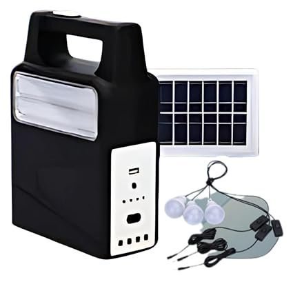 DRUMSTONE (ππ΄ π¬πππ₯ πͺππ₯π₯ππ‘π§π¬) Mini Inverter with Tube Light, LED, 3 Bulbs, Solar Plate & Portable Solar Power Backup for Home & Outdoor Use