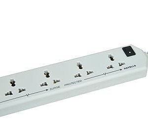 MOS Havells 240V 6A Four-Way 1440W Extension Board With wire (White)- 1.5 Metre ( Surge and Spike Guard)