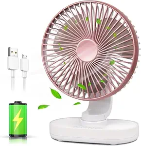 MOS Rylan 4000mAh Rechargeable Desk Fan, Portable Table Fan,USB Fan, USB Battery Powered Quiet Personal Fan,4 Speed for Home Office Travel Outdoor/