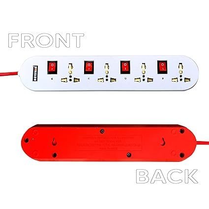 m eSYSTEMS 240 volts Extension Board, 4+4 Multi Plug Point Strip with LED Indicator, Individual Switches & Universal Sockets Extension Cord (2.8 Meter, White) - Image 4