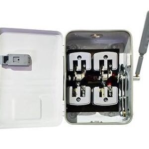 DeHMY Electric 2-Pole Change Over Switch, 32A, 240V – Heavy Duty Single-Phase Metal Box for Home & Office, Reliable Circuit Breaker Protection, Easy Installation