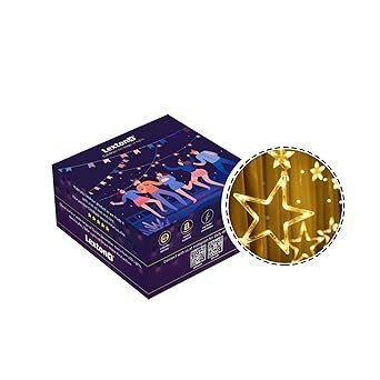 Lexton Star Curtain Light | 6 Big Star 6 Small Star Light | with 8 Flashing Modes | 12 Stars | Warm White | for Indoor & Outdoor DecorationsLexton Star Curtain Light | 6 Big Star 6 Small Star Light | with 8 Flashing Modes | 12 Stars | Warm White | for Indoor & Outdoor Decorations - Image 3