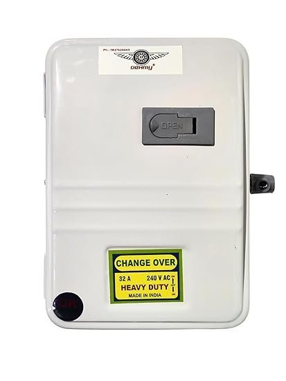 DeHMY Electric 2-Pole Change Over Switch, 32A, 240V – Heavy Duty Single-Phase Metal Box for Home & Office, Reliable Circuit Breaker Protection, Easy Installation - Image 3