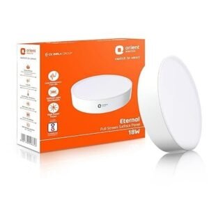 Orient Electric 18W Rimless Round LED Full Screen Surface Panel Light | 6500K, Cool White| Surface Ceiling LED Light (No False Ceiling Required)| Pack of 1