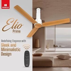 Havells 1200mm Elio Prime BLDC Ceiling Fan | Remote Controlled, High Air Delivery Fan | 5 Star Rated, Upto 60% Energy Saving, 2+1* Year Warranty