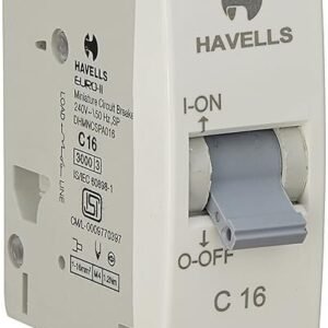Havells DHMNCSPA016 PVC Plastic 16A SP C Mini MCB (White)