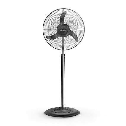 MOS LONGWAY Bolt Black Pedestal Fan, P1 400 mm, Ultra High Speed, 3 Blade, Decorative Star Rated (Black, Pack of 1)