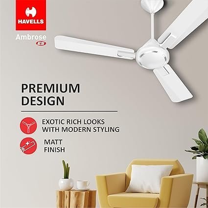 Havells 1200Mm Ambrose Es Ceiling Fan|Premium Matt Finish, Decorative Fan, Elegant Looks, High Air Delivery, Energy Saving, 100% Pure Copper Motor|2 Year Warranty - Image 5