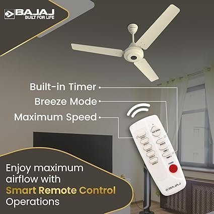 Bajaj Energos 12DC5R 1200MM Silent BLDC Ceiling Fan | 5-Stars Rated Ceiling Fans for Home | Remote Control | Upto 65% Energy Saving | - Image 4