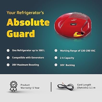 V-Guard VGSD 50 Smart Stabilizer for Refrigerator up to 300 Litre | Advance Overheat Protection | 2 A Capacity | Convenient LED Indicator | Cherry Red (Working Range:130-290 VAC) - Image 3