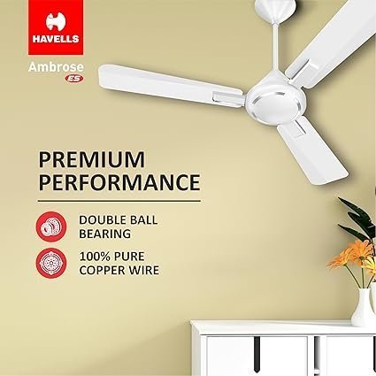 Havells 1200Mm Ambrose Es Ceiling Fan|Premium Matt Finish, Decorative Fan, Elegant Looks, High Air Delivery, Energy Saving, 100% Pure Copper Motor|2 Year Warranty - Image 6