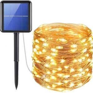 XERGY Solar Fairy String Light Outdoor, 39 Ft 120 LED with 800 mAh Inbuilt Rechargeable Battery IP65 Waterproof 8 Modes (Copper Wires, Sturdy Quality) for Garden Yard Diwali &Home Decor led Lights