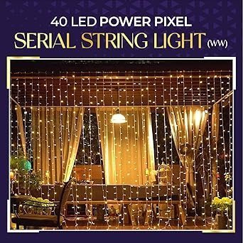 Lexton 40 LED Power Pixel Serial String/Fairy Light | Plug Sourced | Suitable for Home & Outdoor Decoration, Diwali, Christmas, Ramadan, Wedding, Party, Festival (Pack of 1, Warm White) X 23 - Image 4