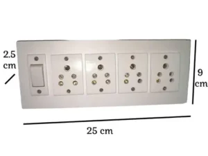 MOS Wooden 4 Plug 1 Button Extension Board (White)