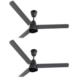 Ecolink AiroGeometry 1200mm BLDC Ceiling Fan with Remote Control|BEE 5 star Rated Energy Efficient Ceiling Fan|High Air Delivery with LED Indicators (Titanium Grey)