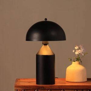 Table Lamp (Black) | Handmade Modern Design Lampshade | Best for Bedroom, Living Room, Study Room, Home Office | Decorative Night Lamp | (Bulb not Included)