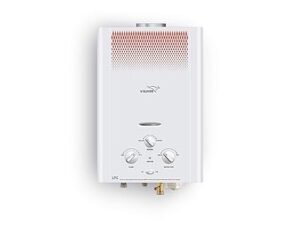 V-Guard Brio 6 Litre LPG Gas Geyser for Bathroom | 9-Layer Advanced Safety | Summer-Winter Mode | Flame & Water Control Knob | Child Safety Lock | White