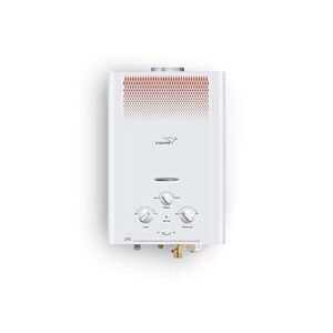 V-Guard Brio 6 Litre LPG Gas Geyser for Bathroom | 9-Layer Advanced Safety | Summer-Winter Mode | Flame & Water Control Knob | Child Safety Lock | White