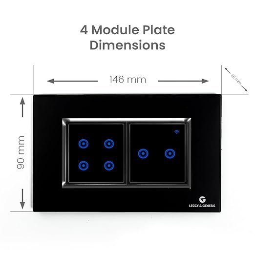 L&G 4 Modular Smart Switch Board | 6 SL&G 4 Modular Smart Switch Board | 6 Smart Switch Control | WiFi Smart Switch, Smart Switch Panel (Size: 4M - 146 x 90 x45mm)mart Switch Control | WiFi Smart Switch, Smart Switch Panel (Size: 4M - 146 x 90 x45mm) - Image 3