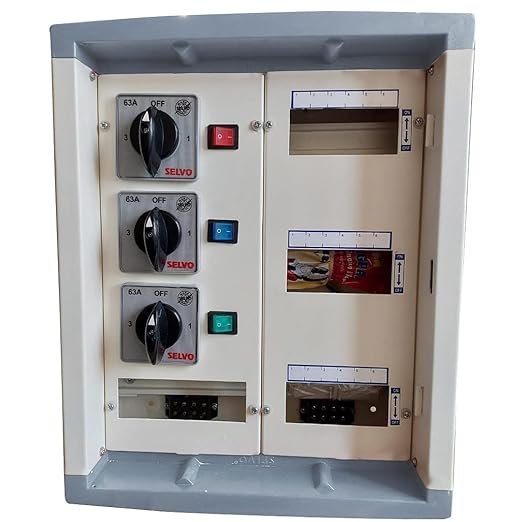SELVO 63 Amp 6 Ways TPN Phase Selector Distribution Board (Fitted with 1 Pole 3 Ways 63A Rotary switches & duly wired) - Image 2