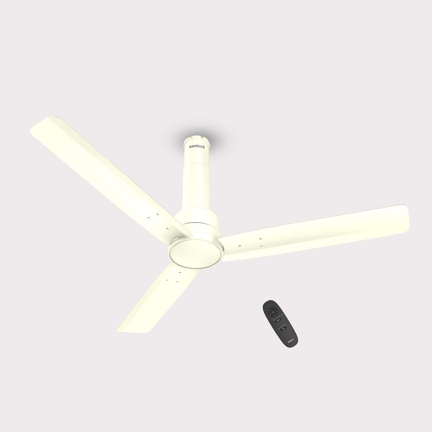 Havells 1200mm Elio BLDC Ceiling Fan | Remote Controlled, High Air Delivery Fan | 5 Star Rated, Upto 60% Energy Saving, 2+1* Year Warranty | (Pack of 1, Bianco)