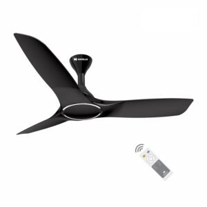 Havells Stealth Air BLDC 1200mm Ceiling Fan| Upto 55% Energy Saving| Silent & Premium| 5 stars Rating| 100% Copper Motor| RF Remote, Memory Backup, Timer| (Metallic Black, Pack...