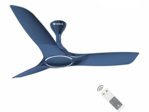 Havells Stealth Air BLDC 1200mm Ceiling Fan| Upto 55% Energy Saving| Silent & Premium| 5 stars Rating| 100% Copper Motor| RF Remote, Memory Backup, Timer| (Indigo Blue, Pack Of 1)
