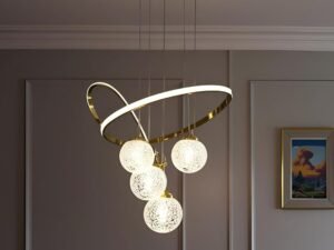 Hanging Lights for Dinging Table, Jhumar/Jhoomer for Home Decoration (Cool, Warm and Natural White) Golden Finish (CH47)