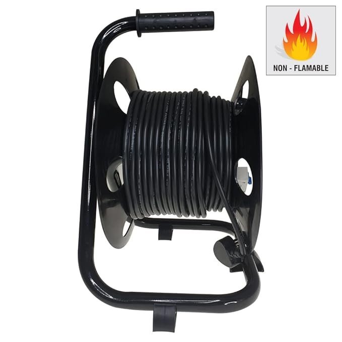 MX extension cable reel drum for ev charger Retractable extension reel 25 meter industerial extension board drum 3 pin 2 universal socket + 6 amp + 32 amp mcb switch - Image 4