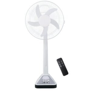 TRIDEO 𝟏𝟓 𝐘𝐄𝐀𝐑𝐒 𝐖𝐀𝐑𝐑𝐀𝐍𝐓𝐘 Remote Table Fan | 12V Battery | 14-18 Inch | Emergency Light | Rechargeable & Adjustable | Quiet, Energy-Saving & Powerful Cooling for Any Space